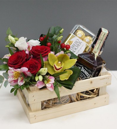 Flowers in Wooden Box №1 photo 394x433