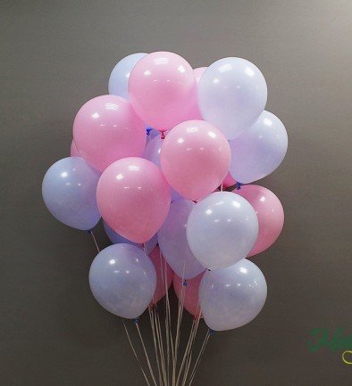 Set of pink and blue balloons (21 pcs) photo 394x433