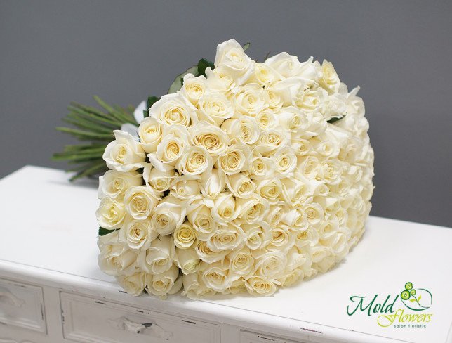 101 Dutch White Roses 60-70 cm 2 photo