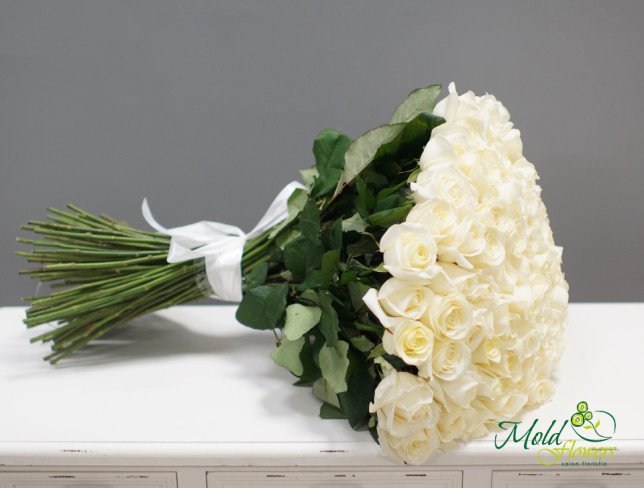 101 Dutch White Roses 60-70 cm 2 photo
