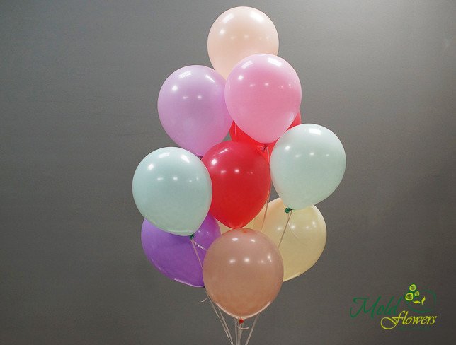 10 шариков пастельного цвета с гелием Фото