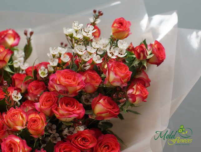Buchet-inimă din trandafiri de tufă (la comanda, 10 zile) foto