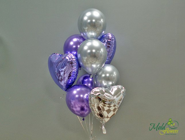 Set de baloane violet și argintii foto