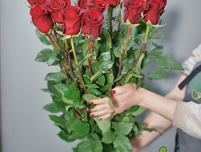 Trandafiri roșii Premium Olanda 90-100 cm (La comanda 10 zile) foto