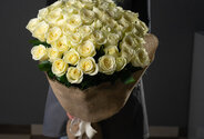 Bouquet of 51 White Roses 70 cm — photo 2