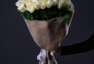 Bouquet of 51 White Roses 70 cm — photo 3
