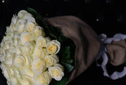 Bouquet of 51 White Roses 70 cm — photo 4