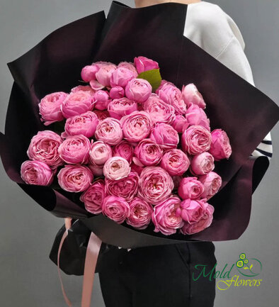 Buchet din trandafiri de tip bujor,,Silvia Pink'' 40 cm