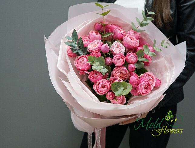 Buchet de trandafiri de tufa roz "Silvia Pink" — foto 2