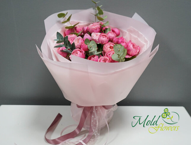 Buchet de trandafiri de tufa roz "Silvia Pink" — foto 4