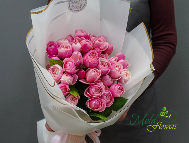 Bouquet of 25 Silva Pink roses — photo 2