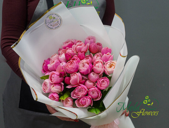 Bouquet of 25 Silva Pink roses — photo 4