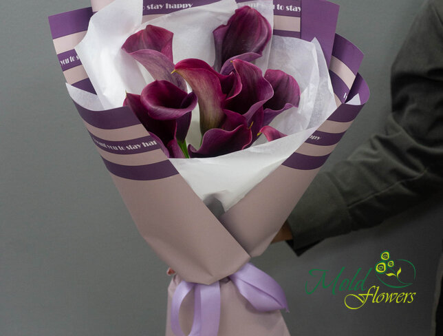 Buchet din 9 cale mov — foto 3