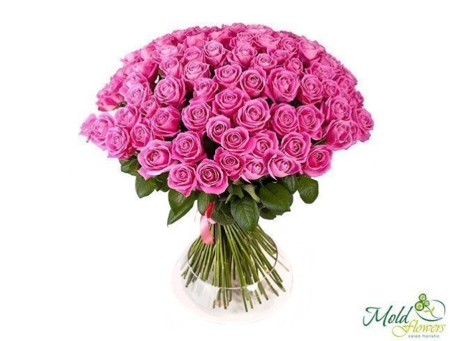 101 Trandafiri roz 50-60 cm foto