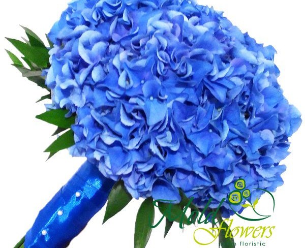 Bridal Bouquet 44 of Blue Hydrangea photo