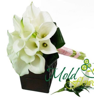 Bridal Bouquet 77 with White Calla Lilies photo 394x433