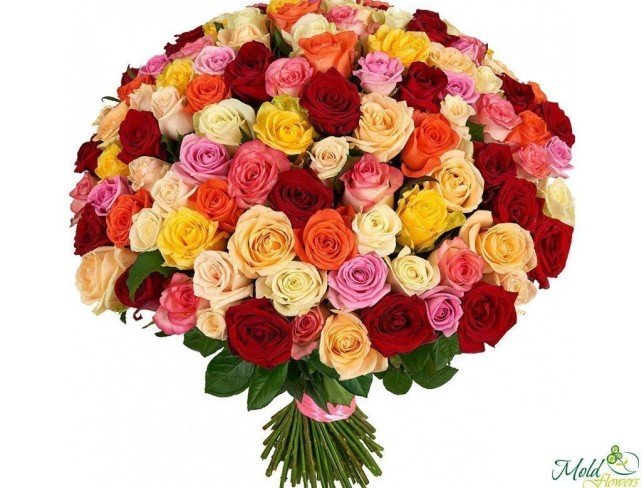 101 Разноцветная роза 50-60 см Фото
