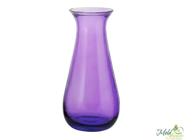 Vază de sticlă violetă înălțimea=27cm, diametru=6cm foto