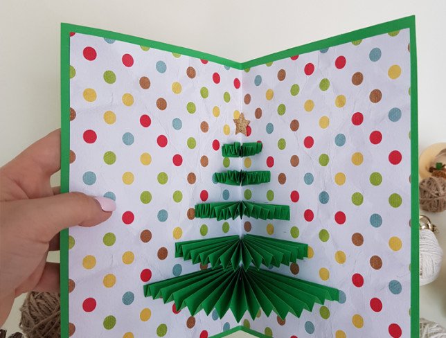 HandMade 3D Christmas card with fir 04 photo