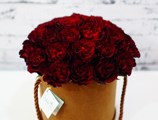 Velvet Box with Red Roses photo