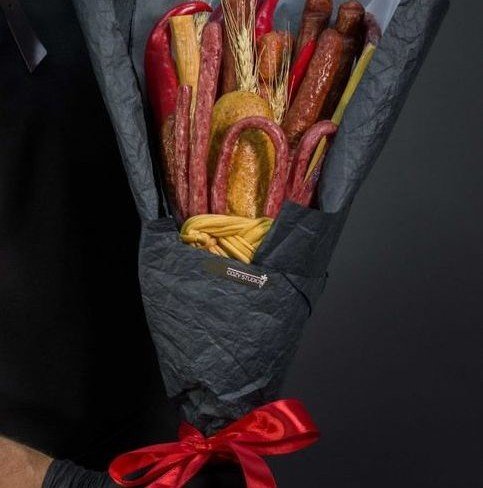 Men's bouquet with sausage, cheese, and pepper (made to order, 1 day) photo