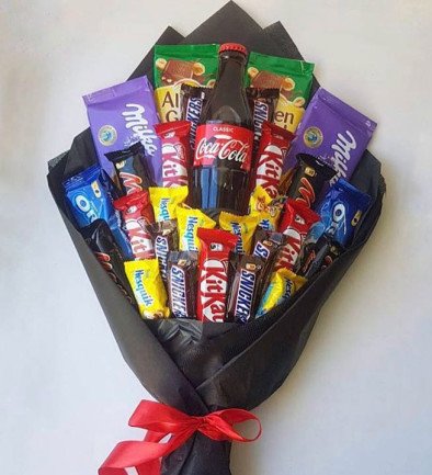 Sweet Chocolate and Coca-Cola Bouquet (made to order, 1 day) photo 394x433