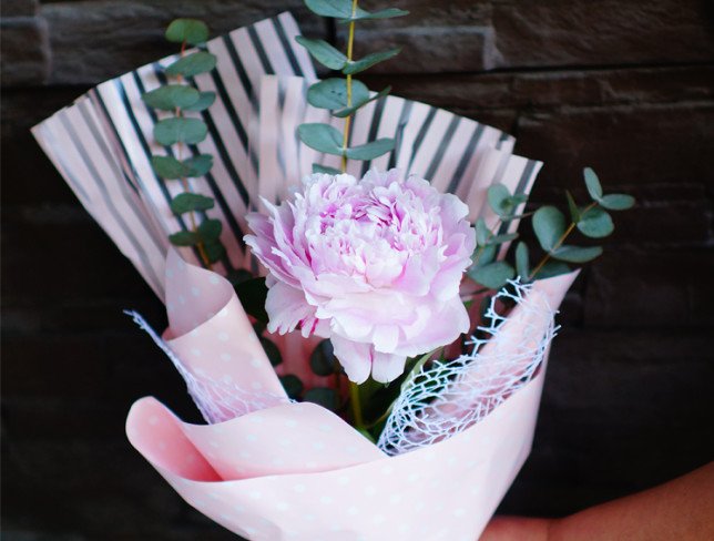 Complimentary Bouquet of Dutch Peony and Eucalyptus photo