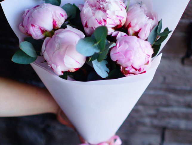 Bouquet of 5 Pink Dutch Peonies-2 photo