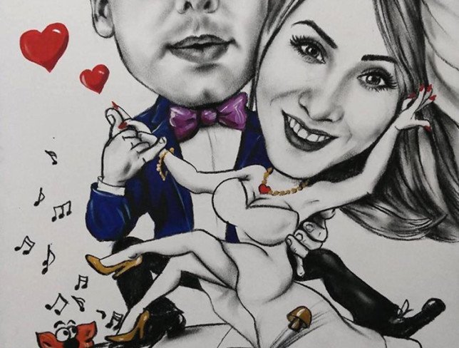 Caricature for 2 people, A2 (custom order, 4 days) photo