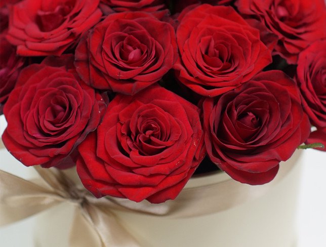 Cutie bej cu trandafiri roșii foto