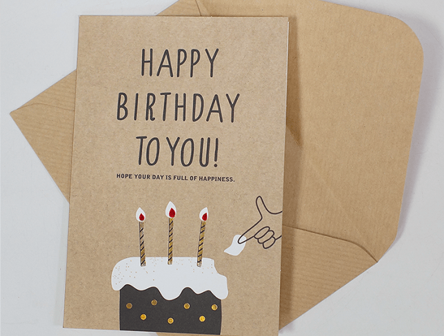 Открытка "Happy Birthday to you" с конвертом Фото