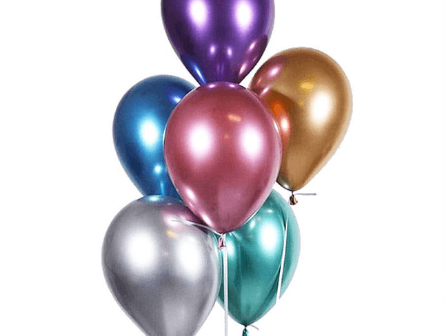 6 metallic helium balloons photo