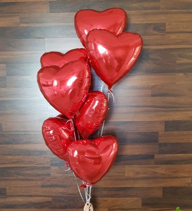 Фольгированные шары в виде сердца 7 штук Фото 394x433
