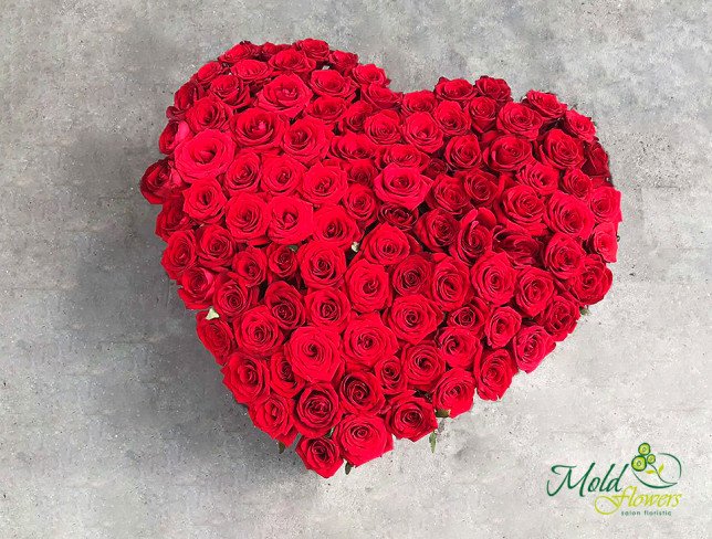 Сердце из 151 розы (под заказ, 1дней) Фото