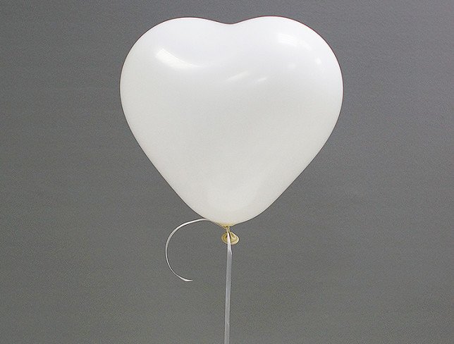 White Heart-Shaped Balloon with Helium photo