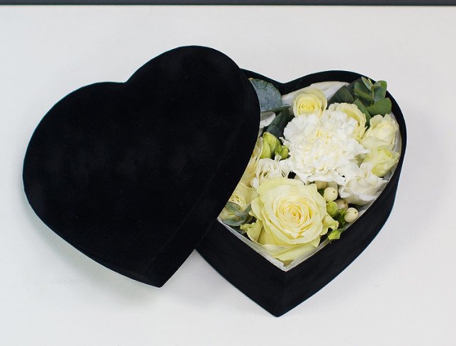 Black Velvet Heart with Flowers photo