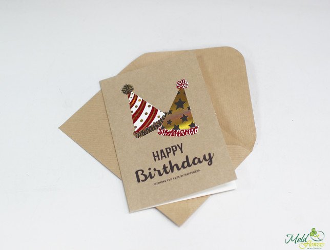Открытка "Happy Birthday" с конвертом 2 Фото
