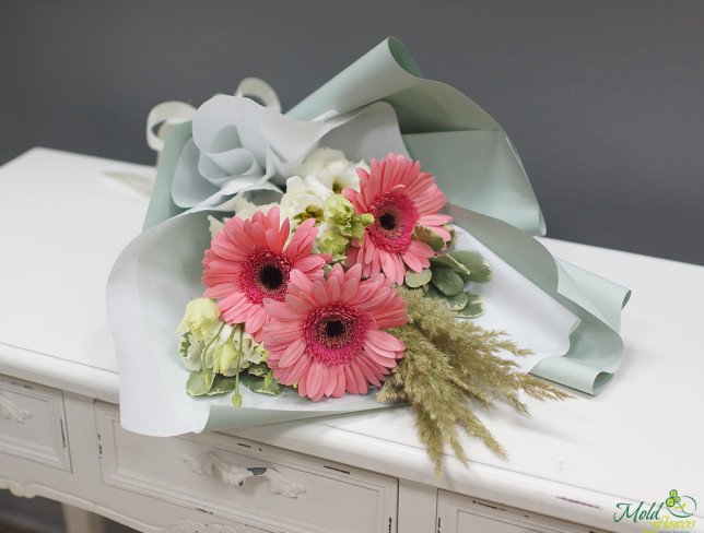 Bouquet with pink gerbera photo