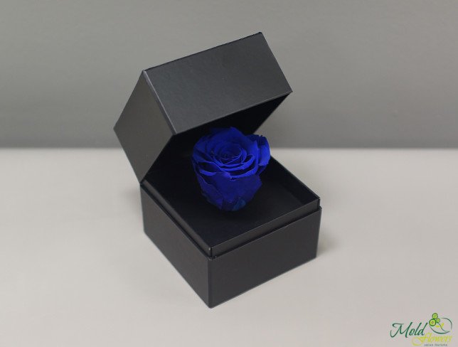 Коробочка с долговечной розой (синяя) Фото