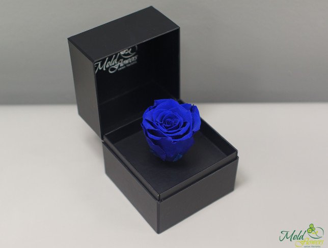 Коробочка с долговечной розой (синяя) Фото