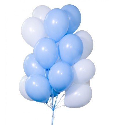 Set of white and blue balloons (17 pcs) photo 394x433