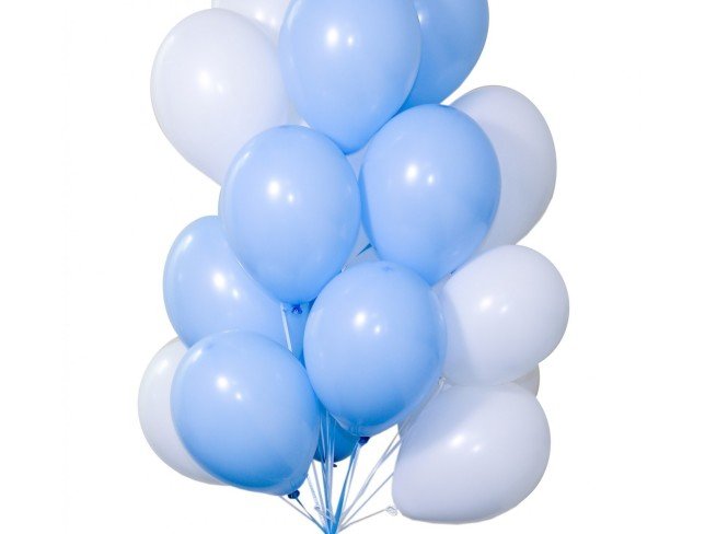 Set din baloane albi și albastre (17 buc) foto