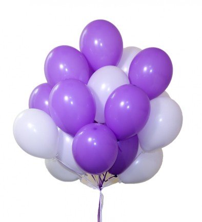 Set of purple and white balloons (19 pcs) photo 394x433