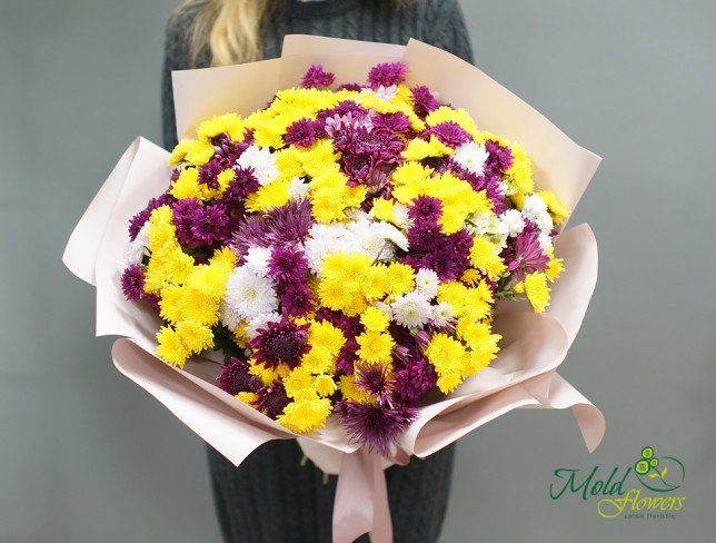 Bouquet of Multicolored Chrysanthemums from moldflowers.md
