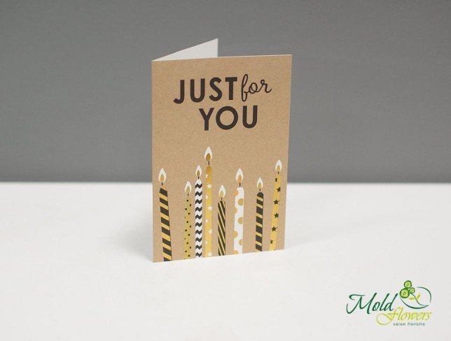 Открытка "Just for you" с конвертом от moldflowers.md