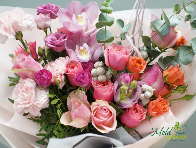 Bouquet of Orchids, Carnations, Eucalyptus, and Roses from moldflowers.md