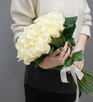 Роза голландская белая 40 см 2 Фото 394x433