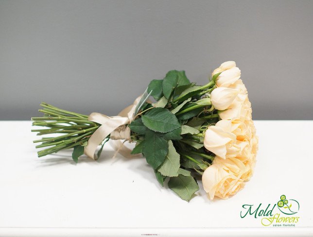 Cream Rose 40 cm, set of 2 photo