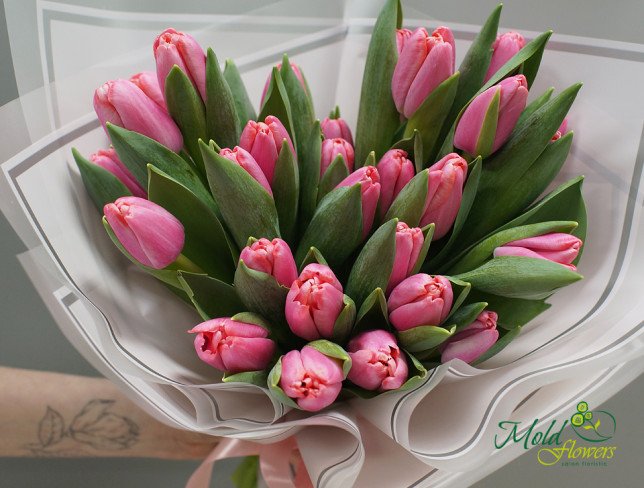 Bouquet "Airy Kiss" of Pink Tulips from moldflowers.md
