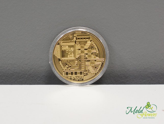 Биткоин - сувенирная монета Фото